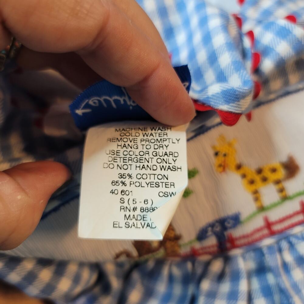 Kelly's Kids- Girls Gingham animal maxi dress- size small (5-6) - Picture 5 of 5